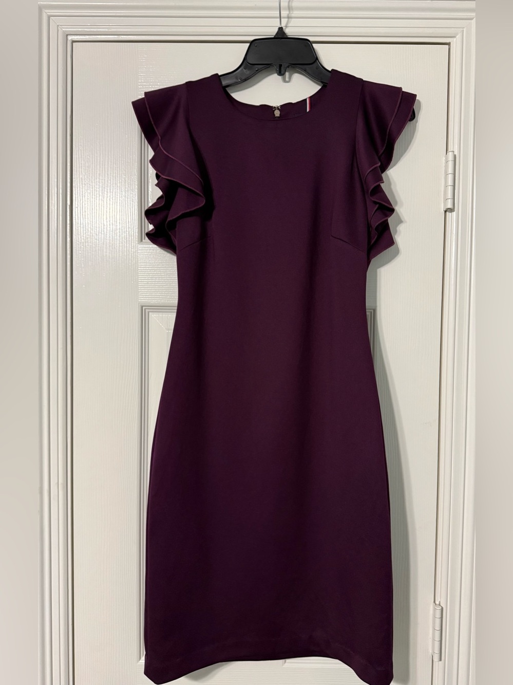 Tommy Hilfiger Aubergine Ruffle Sleeve Dress